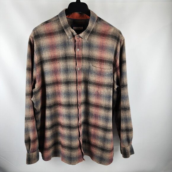 32 Bar Blues Shirt Mens XXL Multicolor Long Sleeve Button Down Collar Pocket - Picture 1 of 6